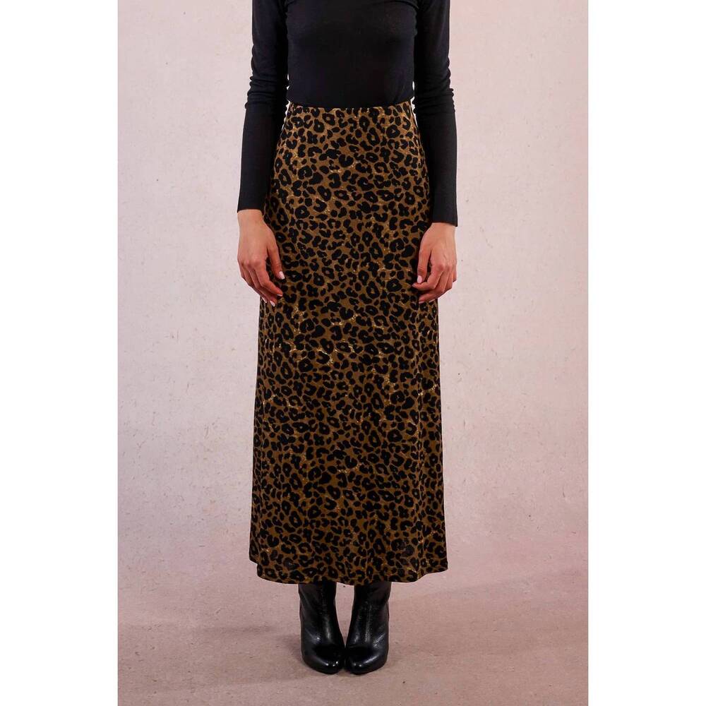 NEW MOLLY BRACKEN lets go out maxi skirt in brown